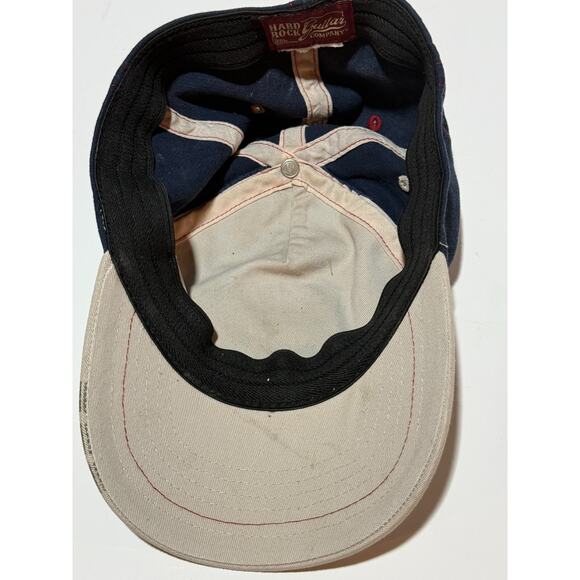 Hard Rock Guitar Company Orlando FL Hat Adult Fitted L/XL Blue Tan Baseball Cap - Picture 3 of 4